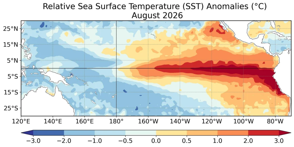 Hartă a temperaturilor de la suprafața Oceanului