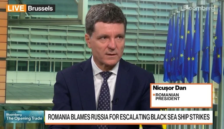 Nicușor Dan a vorbit la Bloomberg despre dronele din Marea Neagră: "Nu putem spune tehnic că sunt rusești". Ce cere România de la NATO
