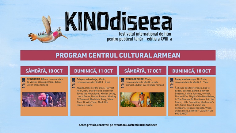 Programul complet pe zile și ore la Festivalul Internațional de Film pentru Publicul Tânăr (10 - 18 octombrie 2026)