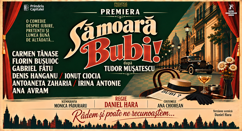 Carmen Tănase și Florin Busuioc, protagoniștii premierei „Să moară Bubi!”, în turneu la Buzău, Focșani și Câmpina