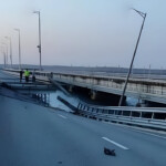 Un alt segment din calea de rulare auto a fost afectat de explozii