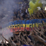 Basarabia e România, marca lui George Simion, în peluza Stadionului Național - Inquam Photos/ Alex Nicodim Banner: Basarabia e România